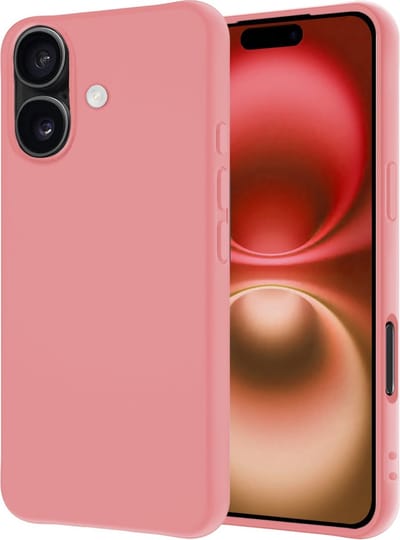Hoesje - Geschikt voor Apple iPhone 16 - Sterk & Shockproof - Hoes Cover - Siliconen Case - Lichtroze