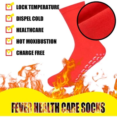 Thermal Moxibustion Massage Socks to Improve Foot Circulation Magnetic Health Socks red