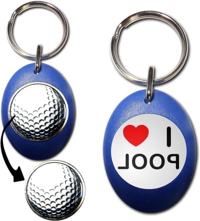 Golfbal Marker - Sleutelhanger Marker - Golfen op de baan - Magnetisch gehuisvest - 25mm - Blauw