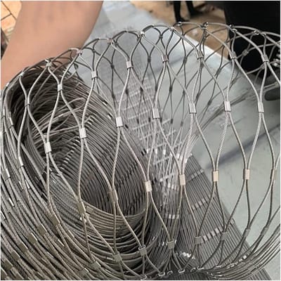 Roestvrij staalkabel net - Veiligheidsnet metaal - Balkon afschermen - Fijnmazig sterk gaas - 2mm dik 5cm maas - Zilverkleurig