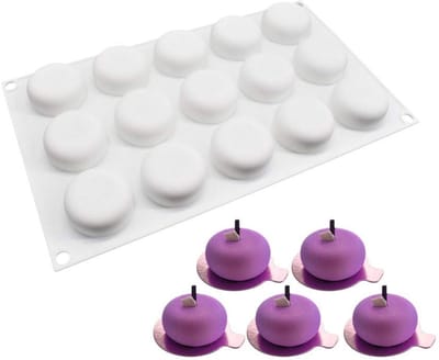 Dailygoods- Siliconen Mal 15 Gaten - Ronde Bakvorm - Hittebestendig - FDA Goedgekeurd - BPA-vrij - Milieuvriendelijk 29,5x17x2 cm