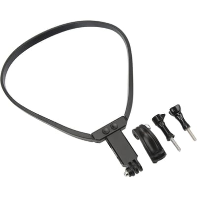 Nekmontagebeugel Intrekbare Selfie Kettinghouder voor Actiecamera Mobiele Telefoon Video Opname black