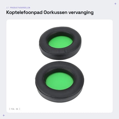 Dailygoods - Koptelefoonpad - Oorkussen vervanging - Comfortabel en duurzaam - Groente - Headset accessoires - Voor Kraken Pro V2 / 7.1 V2 - PU Kussen
