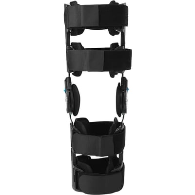 Verstelbare kniebrace met scharnierende kniebrace voor volwassenen, knieondersteuningsorthese voor knieblessures na een operatie black