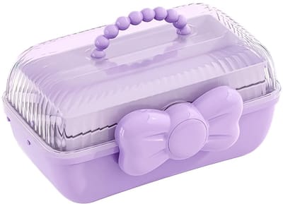 Dailygoods- Opbergdoos Draagbaar - Meelaagse Opbergdoos - Haaraccessoires - Kindersieraden - Handvat - 27,5 x 14,5 x 15 cm - Opbergbox