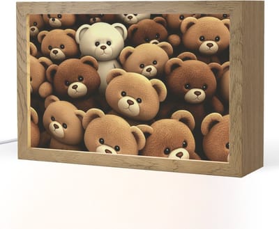 Nachtlampje 30x20 cm - Kinder lampje - Teddybeer - Knuffel - Bruin - Beer - Jongens - Meisjes - Tafellamp kinderkamer - Slaapkamer lamp - Bedlamp kinderen - Kinderlampje stopcontact - Wandlamp babykamer - Nachtlampjes