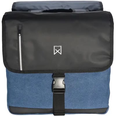 Willex - Dubbele Canvas Bisonyl Tas - 30 Liter - Universele Bevestiging - Zwart/Blauw