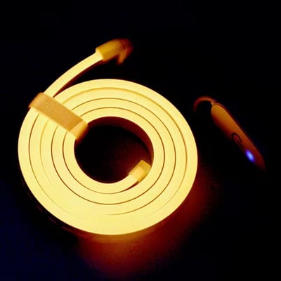 2 meter neon LED-strip 3000K warm wit | 5V USB waterdicht & dimbaar | Flexibele lichtslang voor tv, monitor, keuken, spiegel en trappen