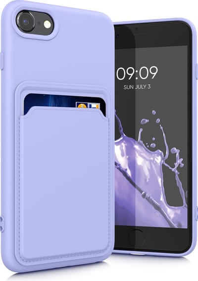kwmobile telefoonhoesje geschikt voor Apple iPhone SE (2022) / SE (2020) / 8 / 7 - Hoesje met pasjeshouder - TPU case in lavendel