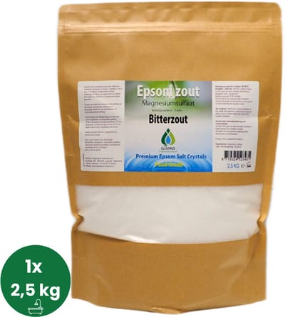 Epsom Zout-Bitterzout -Magnesiumsulfaat - Badzout - 2,5 kg - FCC Food Grade Kwaliteit van SoLMAG - Epsomzout - Epsom salt - Sal de Epsom - Epsombadzout - Voetenbad