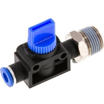 6 mm - R3/8'' Kunststof/Messing 3/2-Weg Handafsluiter Ontluchting aan Buiszijde