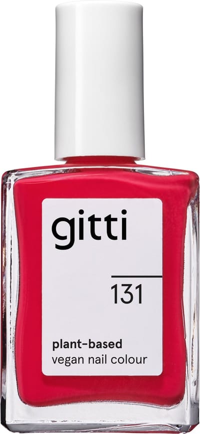 Gitti No. 131 - Bright Red - nagellak - minimaal 82% natuurlijk - 23 vrij - manicure - blijft 7 dagen zitten