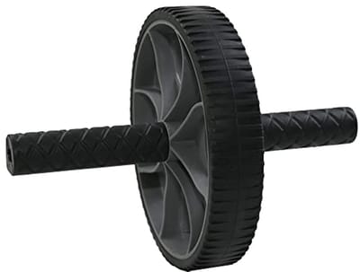 Buikspierroller - Buikwiel Fitnesswiel - Buikspieren Trainen - Antislip Handgrepen - Compact - Zwart