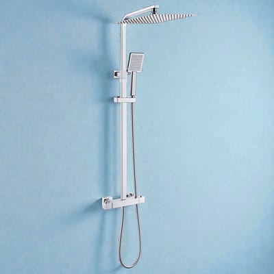 Auralum Max Regendouche - Ø 30 cm - Waterbesparend - Inclusief thermostaatkraan - Doucheset - Regendoucheset - Verstelbare Hoogte 82-125 cm - Chroom