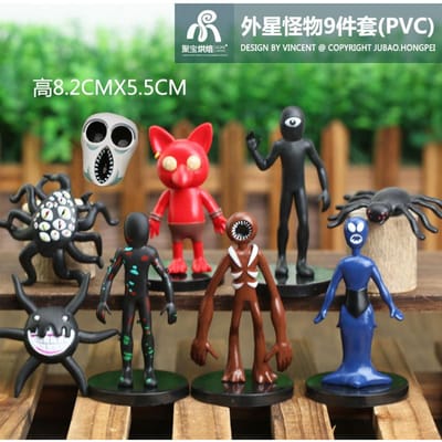 Jubao Roblox Doors Enge Horror Activiteit Actiefiguren 9 STuks PVC Monster Beeldjes Bureaublad Decor Verzamelingen Ontworpen Voor Activiteit Fans opp bag black