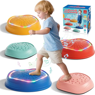 Balanceren met Kleurige Stapelstenen voor Kinderen, Antislip Speelgoed voor Peuters, Sensorische Tactiele Speelervaring met Licht en Muziek