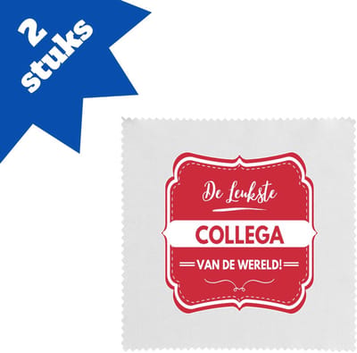 Akyol - de leukste collega van de wereld brillendoekjes - Collega - iemand die een collega is - beste ooit - werk - collega - verjaardagscadeau - kado - gift - geschenk - afscheidscadeau - welkomscadeau - verrassing - 17,8 bij 17,8 cm - 2 stuks
