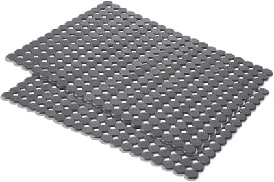 Peysaitr - Gootsteenmat - Gootsteen Beschermer - afdruipmat voor servies - Keuken Accessoires - PVC milieuvriendelijk - grijs- 30x40 cm - 2 stuks