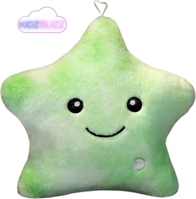 KidzBlizz- Superzacht lichtgevend sterkussen - Lichtgevende knuffel - Multi kleuren kussen - Slaapknuffel - Nachtlampje - kussen met licht - Slaapkussen voor kinderen - Kraamcadeau - Babycadeau - Groen