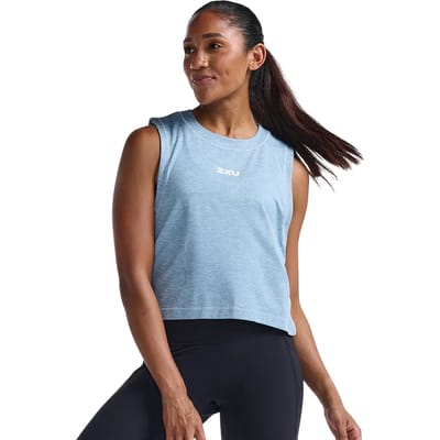 2xu Motion Crop Mouwloos T-shirt Blauw M Vrouw