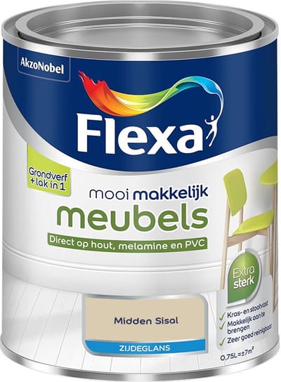 Flexa - Mooi Makkelijk Meubels Zijdeglans - Midden Sisal - Mengverf - 750 Ml