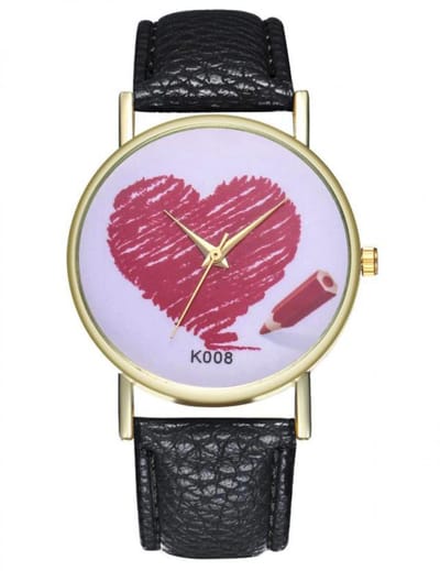 Hidzo Horloge Hart Ø 39 - Zwart