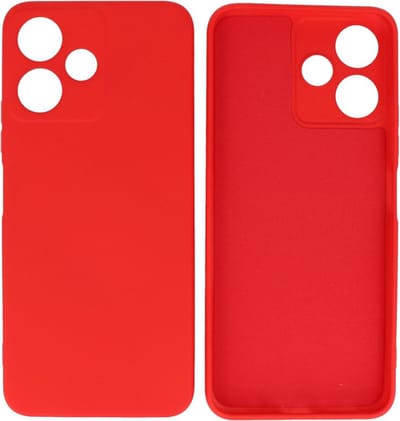 Xiaomi Redmi 12 5G Hoesje - 2.0mm Dikke Fashion Telefoonhoesje Backcover - Siliconen Hoesje - Rood