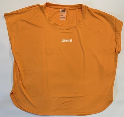 Stronger - Drop T-Shirt - Sportshirt - Dames - Oranje - Maat XXL