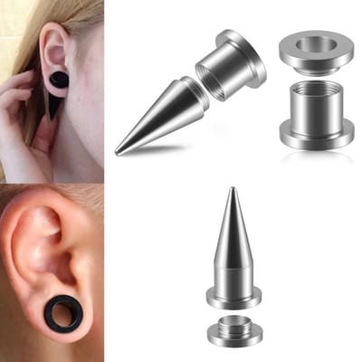 Taper - tunnel set screw fit 2 mm - zilver - LMPiercings