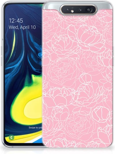 Samsung Galaxy A80 TPU Case White Flowers