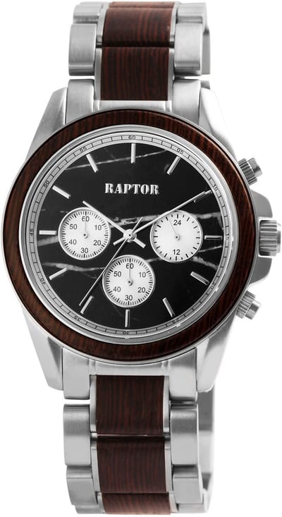 Raptor Herenhorloge Edelstahl "Chiko" heren - analoog horloge met mineraalglas - van Edelstahl en