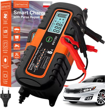 Zenwire JMD-6S Acculader 6V 12V 6A - Druppellader Auto Accu - AGM GEL Loodzuur - LCD - Accureparatiefunctie
