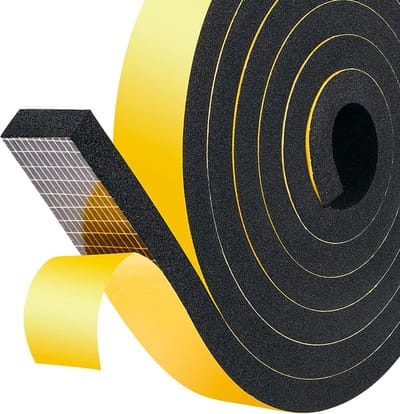 Zacht rubberen afdichtingsstrip - pakking geluidsisolatie zelfklevende tape - 25 mm x 10 mm x 2 m - voor deur raam airconditioner weerstrippen geluidsisolatie, 1 rollen