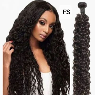 Frazimashop - Hairextention- Braziliaans Remy weave- Haarverlenging-24 inches- Haarstuks- Water Diep Golf- 1Stuks Bundel- zwart- Haar extenties- Human Hair- Krullen haar