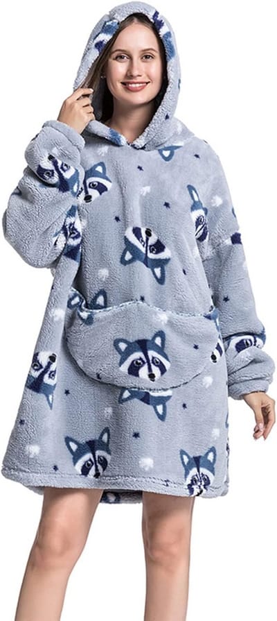 Oversized Hoodie Deken met Mouwen - Warme Draagbare Sweatshirt Deken voor Volwassenen
