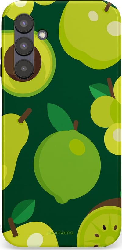 Casetastic Hoesje Geschikt voor Samsung A25 - Stijlvolle Beschermende Duo-layer Case - Peren Appel Groen