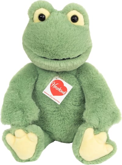 Hermann Teddy Knuffeldier Kikker - zachte pluche stof - premium knuffels - groen - 32 cm