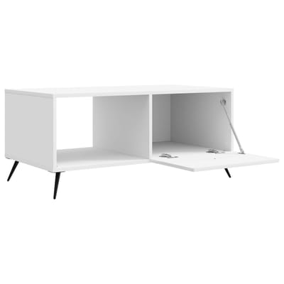 vidaXL - Salontafel - Hoogglans - Wit - 90 - x - 50 - x - 40 - cm - Bewerkt - hout