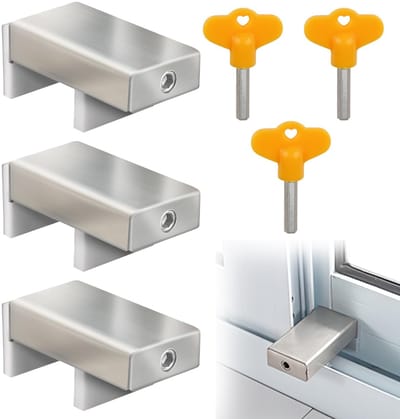 Dailygoods- Veiligheidsset 3-delig - Schuiframen - Diefstalbeveiliging - Raamstoppers - Robuust roestvrij staal - Eenvoudige installatie - Raamstopper