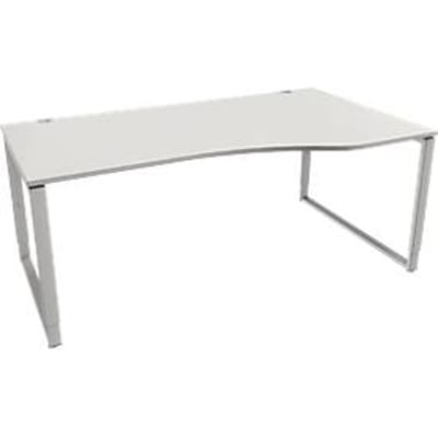 Schäfer Shop  Genius Free-form bureau MODENA FLEX, beugelvoet, handmatig in hoogte verstelbaar, rechter uitsteeksel, B 1800 mm, lichtgrijs