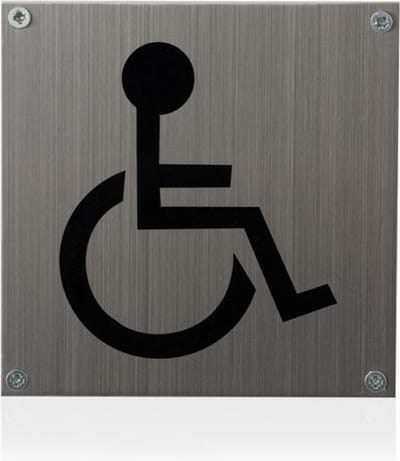 Pictogram 'Mindervalide' toilet RVS vierkant