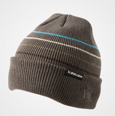 Bauer Striped Pom Pom Knit Beanie Muts Ho23 (Grijs) (Kleur - Grijs, Maat - Jr.)