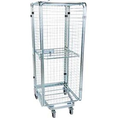 Nestbare metalen container, type antidiefstal, draagvermogen 500 kg, 1 tussenlegbord