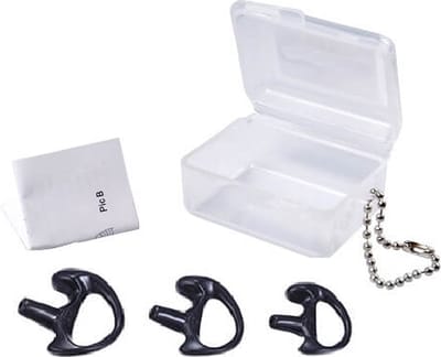 DerComms® Eartips voor oa. Kenwood, Motorola, Baofeng, Icom, Midland, Sepura, Hytera Portofoons - Linker oor dopjes - Zwart