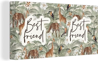 Canvas Schilderij Quotes - Best friends - Spreuken - Vrienden - Best friend - 40x20 cm - Wanddecoratie
