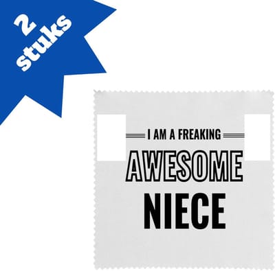 Akyol - i am a freaking awesome niece brillendoekjes - Nicht - de meest geweldigste nicht - verjaardagscadeau - verjaardag - cadeau - cadeautje voor nicht - nicht artikelen - kado - geschenk - gift - 17,8 bij 17,8 cm - 2 stuks