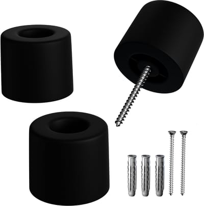 Unyqoos® Rubberen Deurstoppers Set van 3 voor Vloermontage met Schroeven Zwart