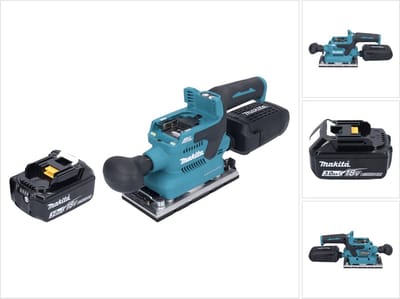 Makita DBO 382 F1 accu-excentrische schuurmachine 18 V 93 x 185 mm borstelloos + 1x accu 3,0 Ah - zonder oplader