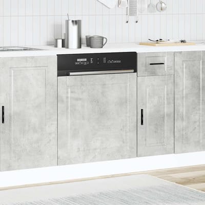 vidaXL - Vaatwaspaneel - Porto - 60x1,5x57 - cm - bewerkt - hout - betongrijs