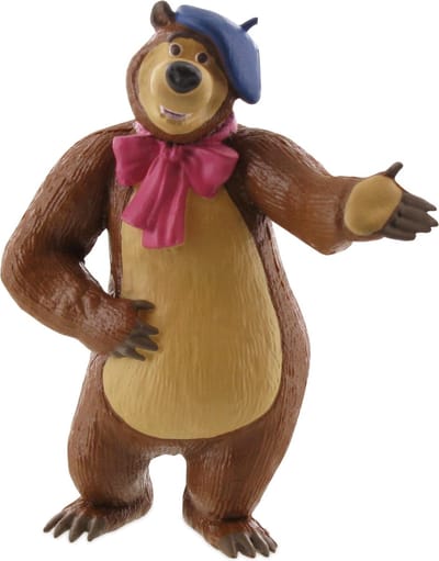 Masha and the Bear taart topper decoratie - Oso als schilder 8 cm.